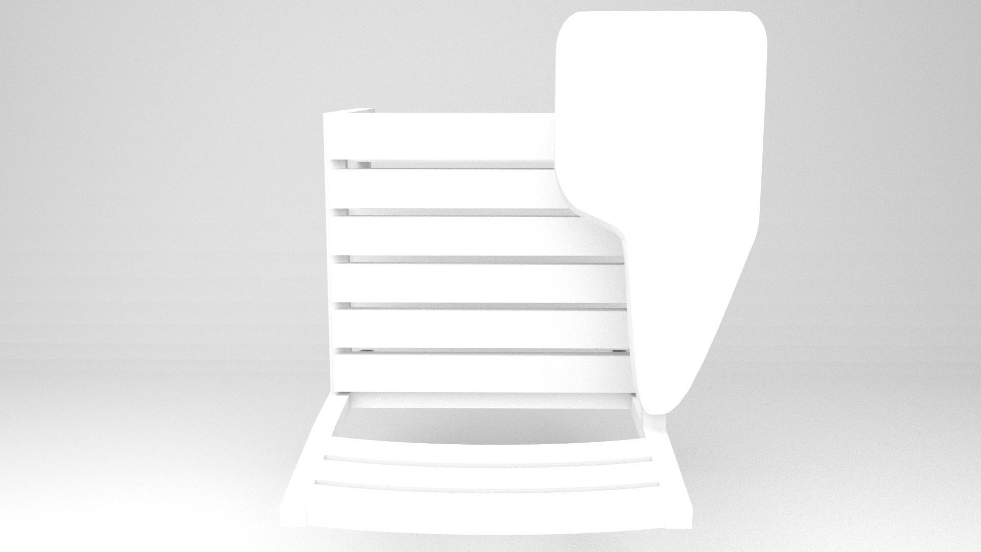 Modern Classic Wooden and Metallic School Chair Low-poly 3D model_14