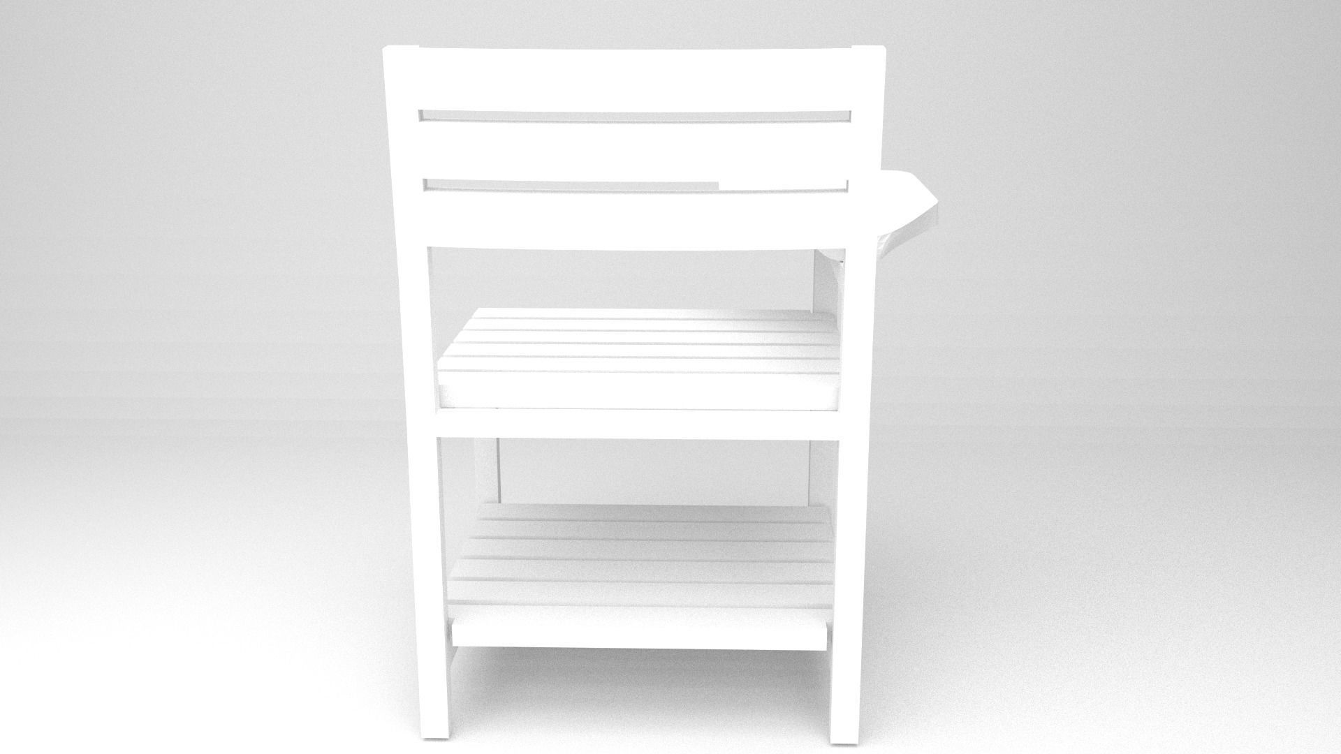 Modern Classic Wooden and Metallic School Chair Low-poly 3D model_12