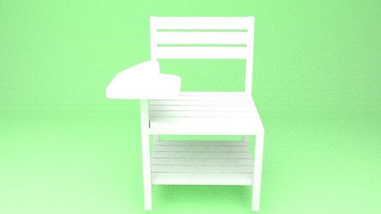 Modern Classic Wooden and Metallic School Chair Low-poly 3D model_15