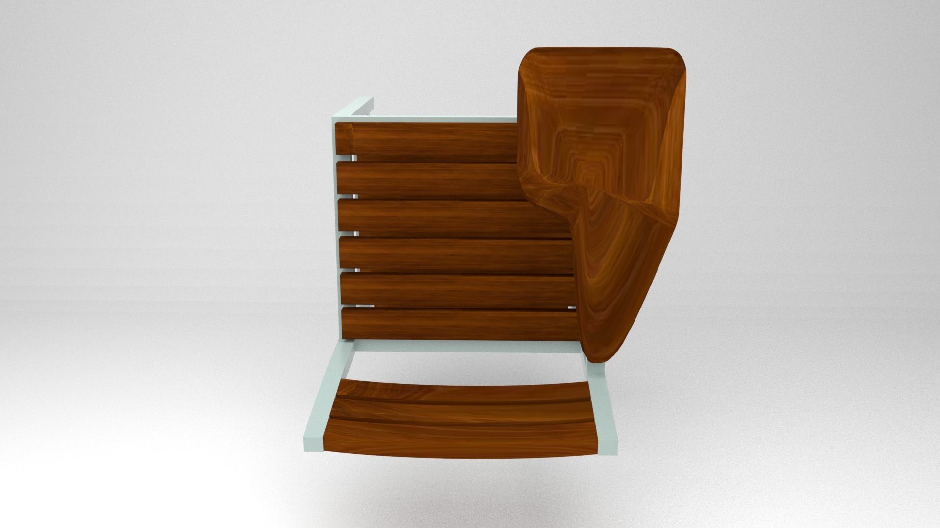 Modern Classic Wooden and Metallic School Chair Low-poly 3D model_5