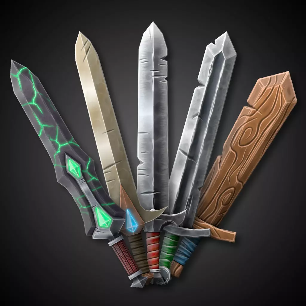 Stylized Swords Low-poly 3D model