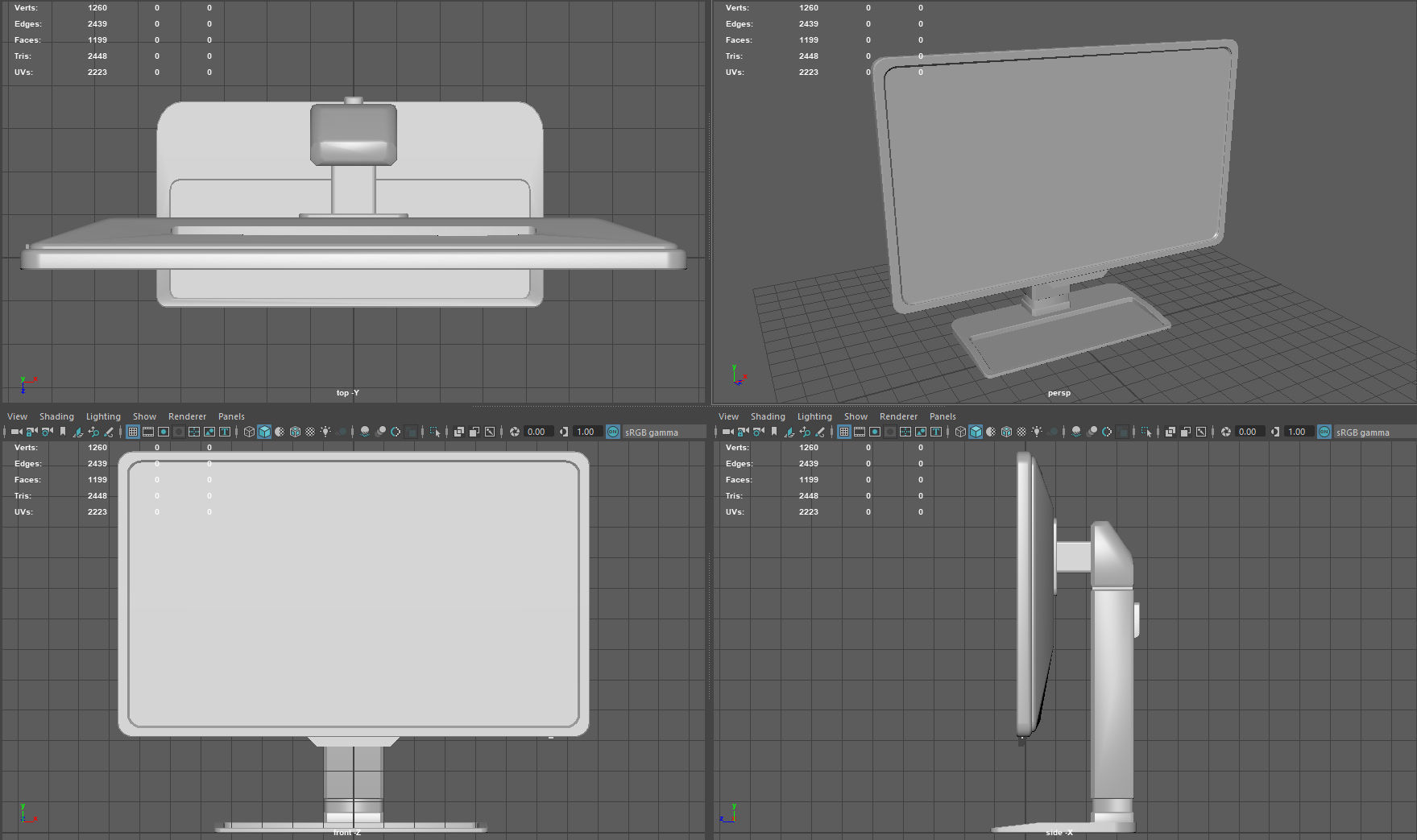 Computer screen Low-poly 3D model_7