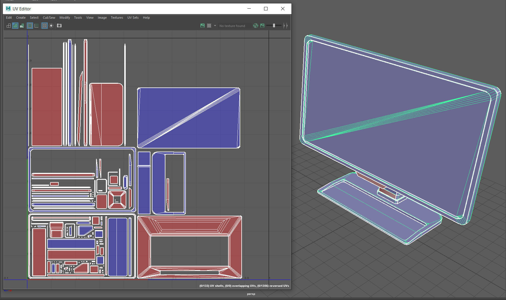 Computer screen Low-poly 3D model_8