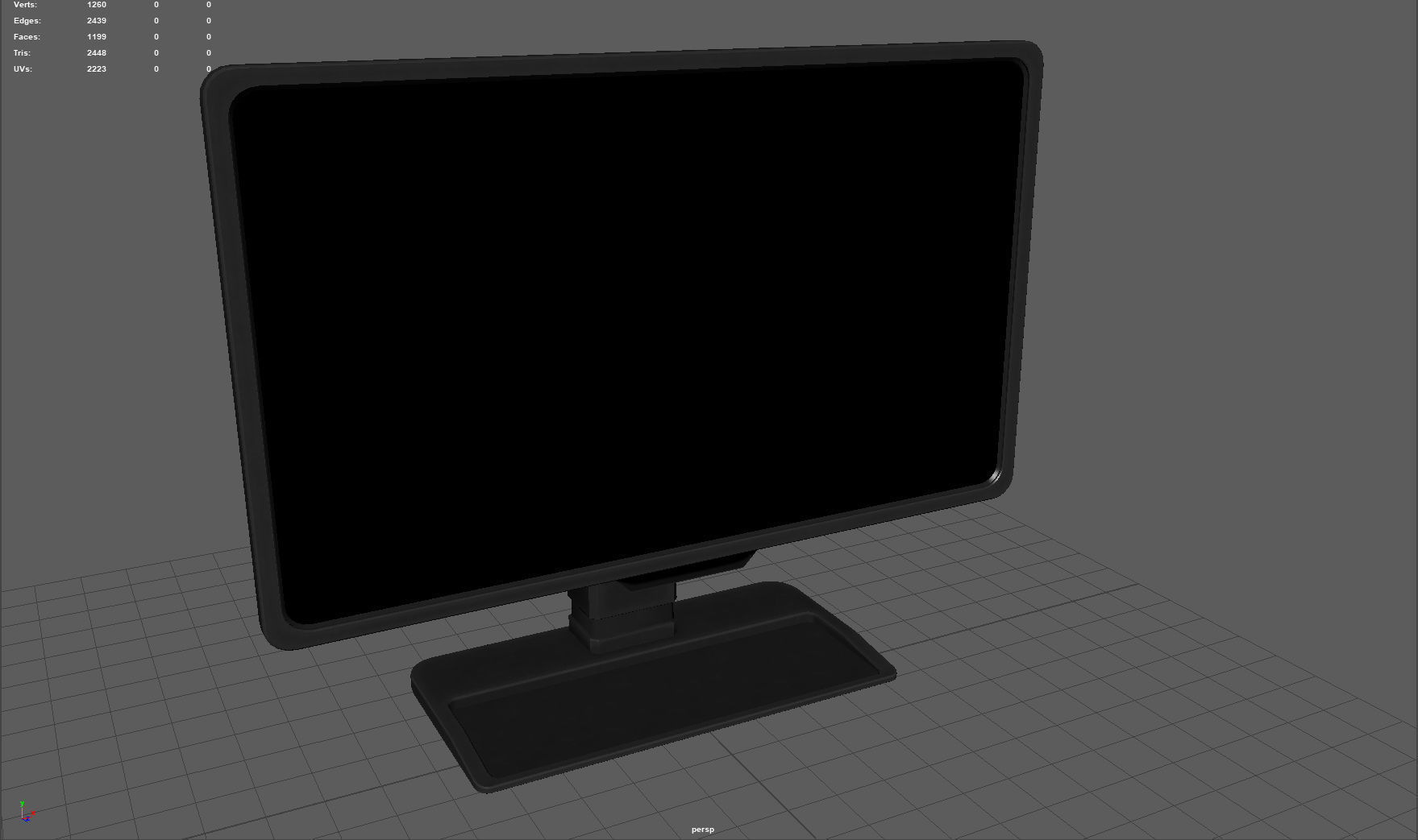 Computer screen Low-poly 3D model_3