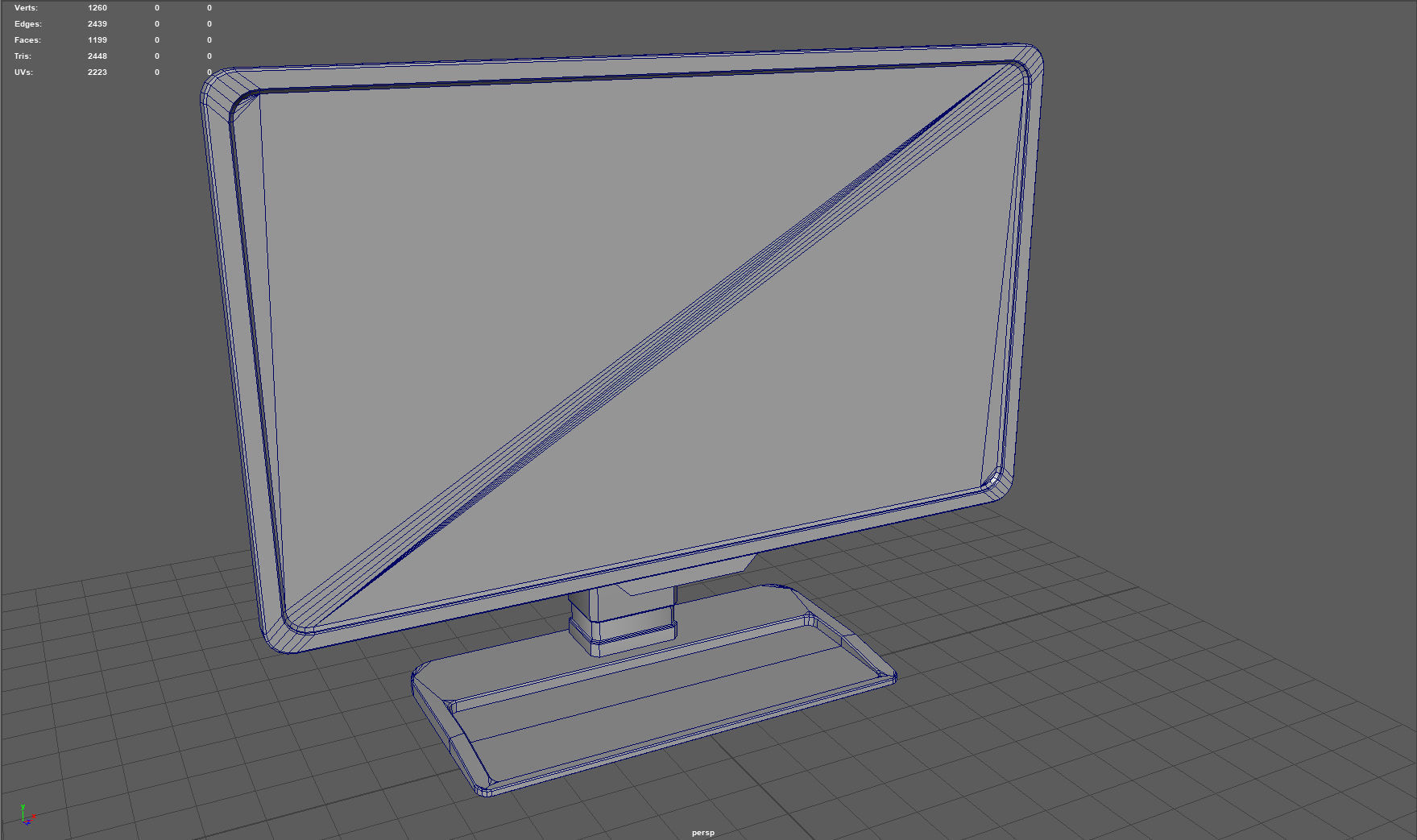 Computer screen Low-poly 3D model_5