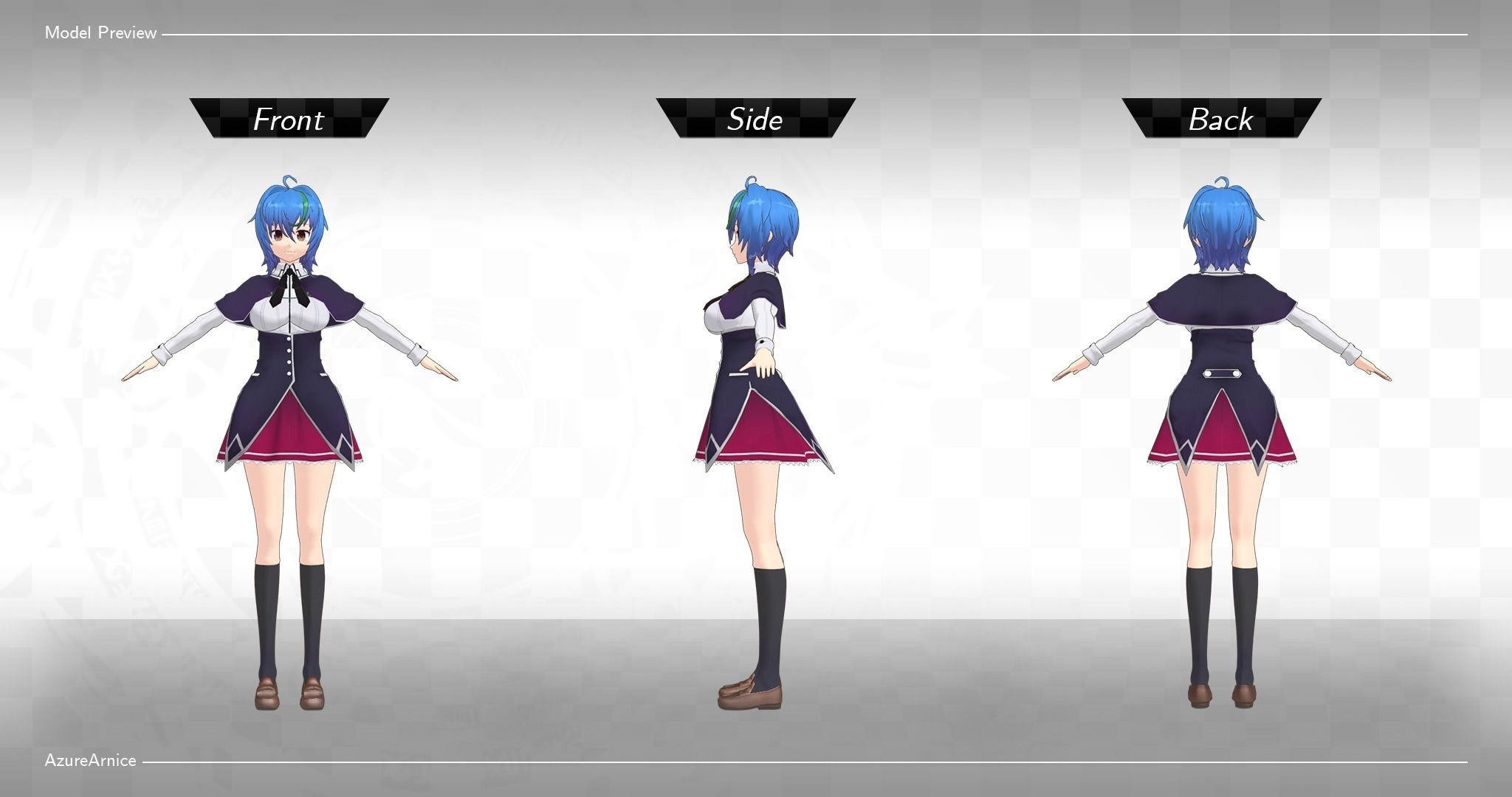 Highschool DxD - Xenovia Quarta MMD Model DELUXE Low-poly 3D model_7