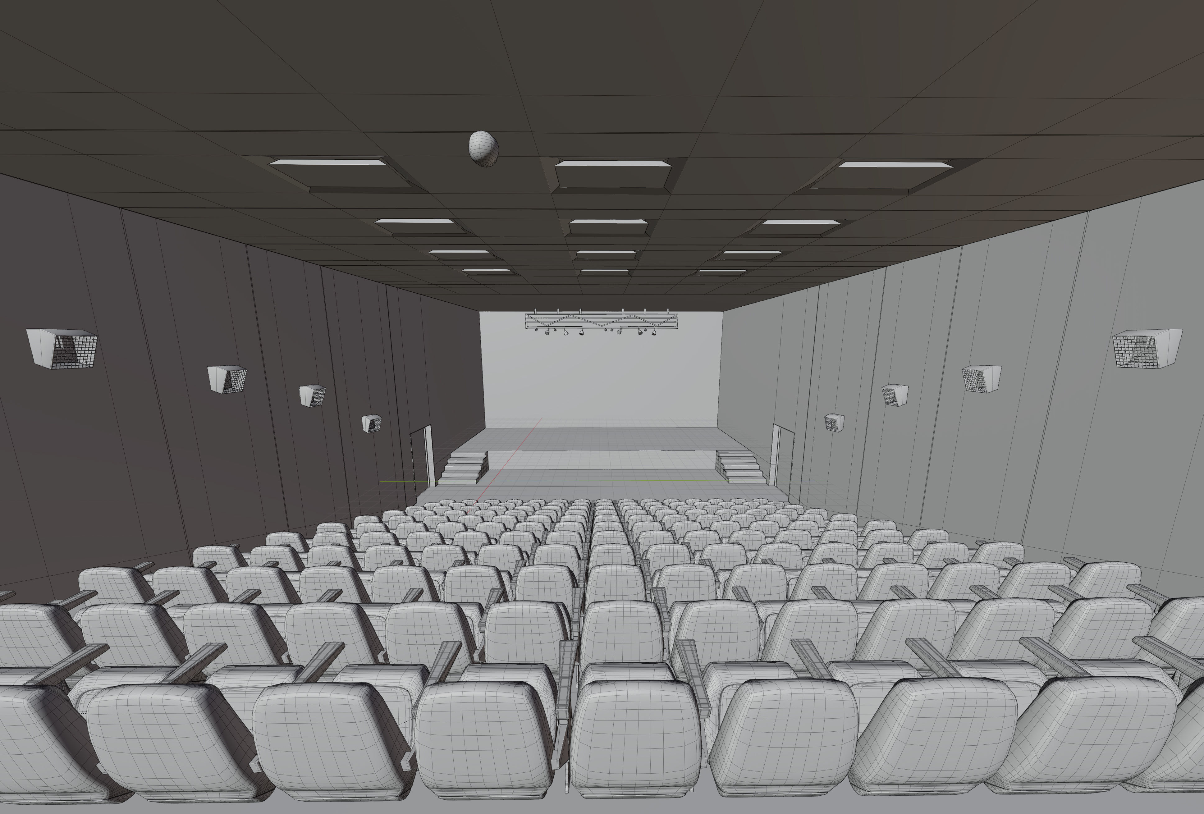 Movie Theater Interior Low-poly 3D model_4