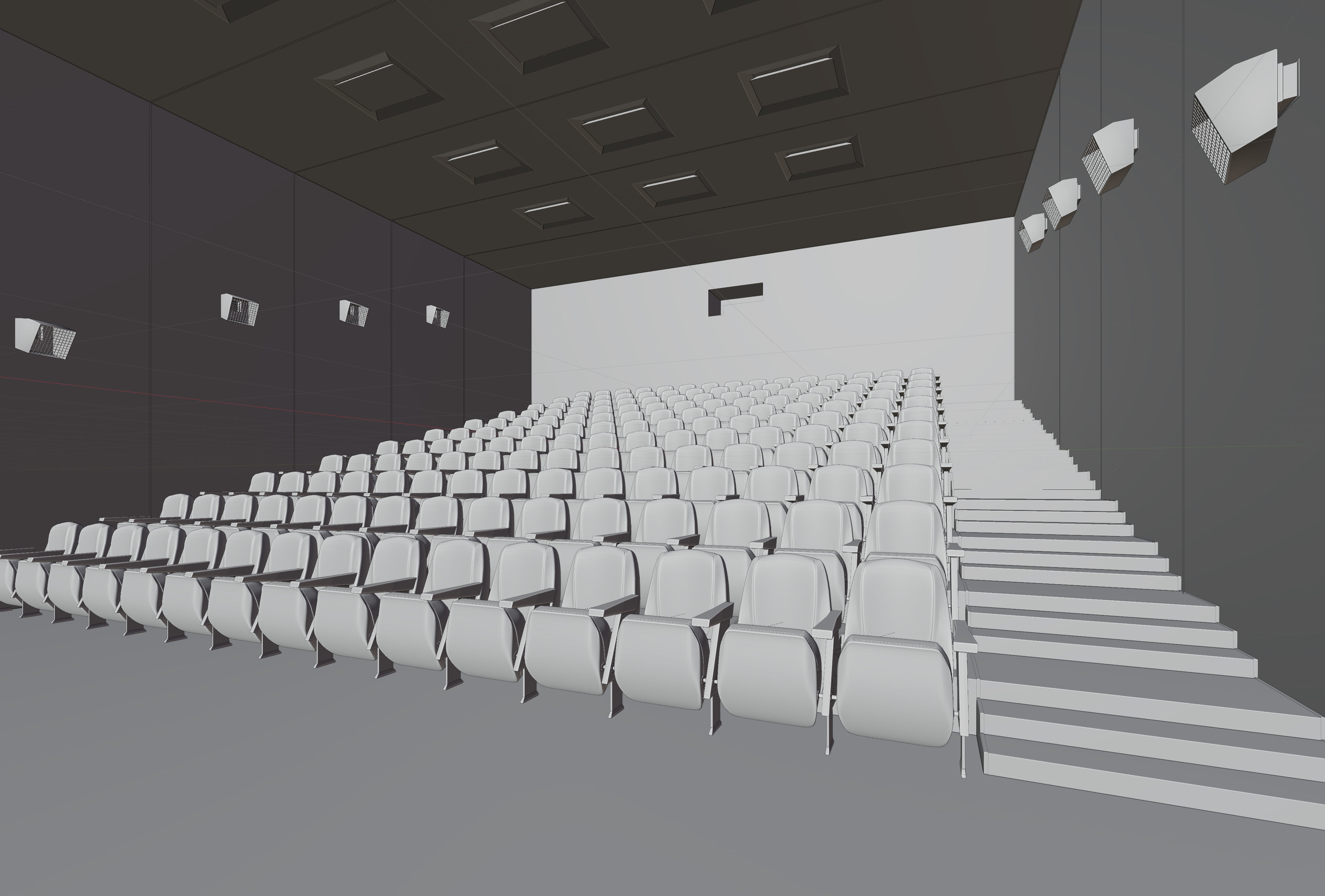 Movie Theater Interior Low-poly 3D model_9