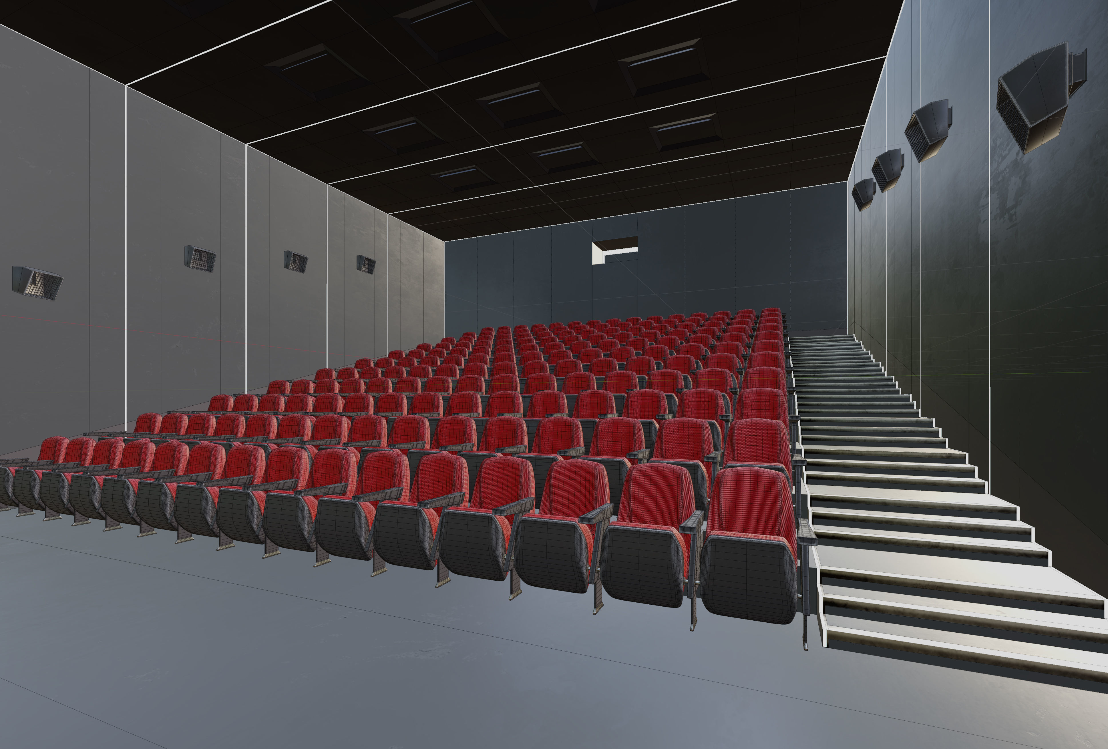 Movie Theater Interior Low-poly 3D model_13