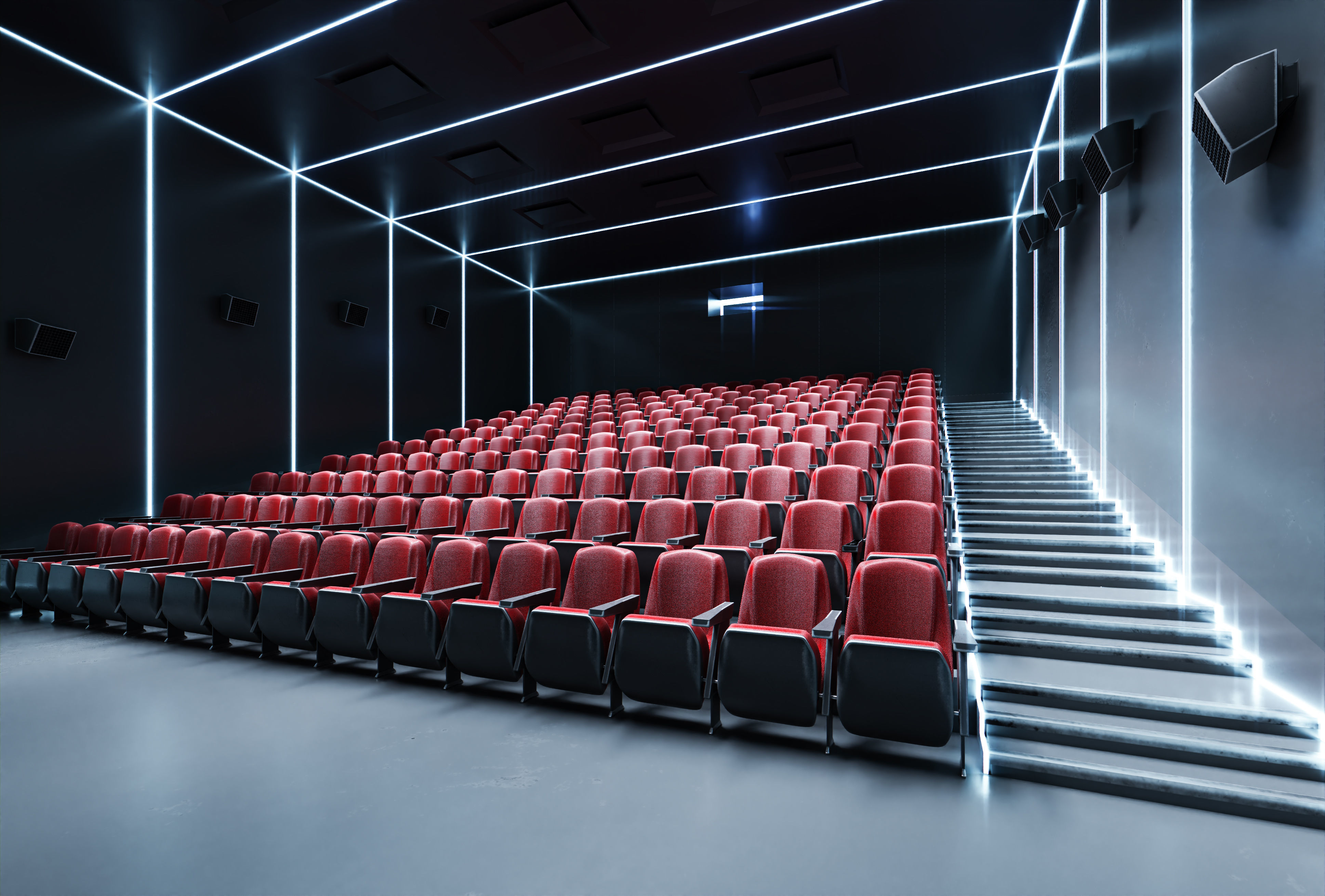 Movie Theater Interior Low-poly 3D model_2