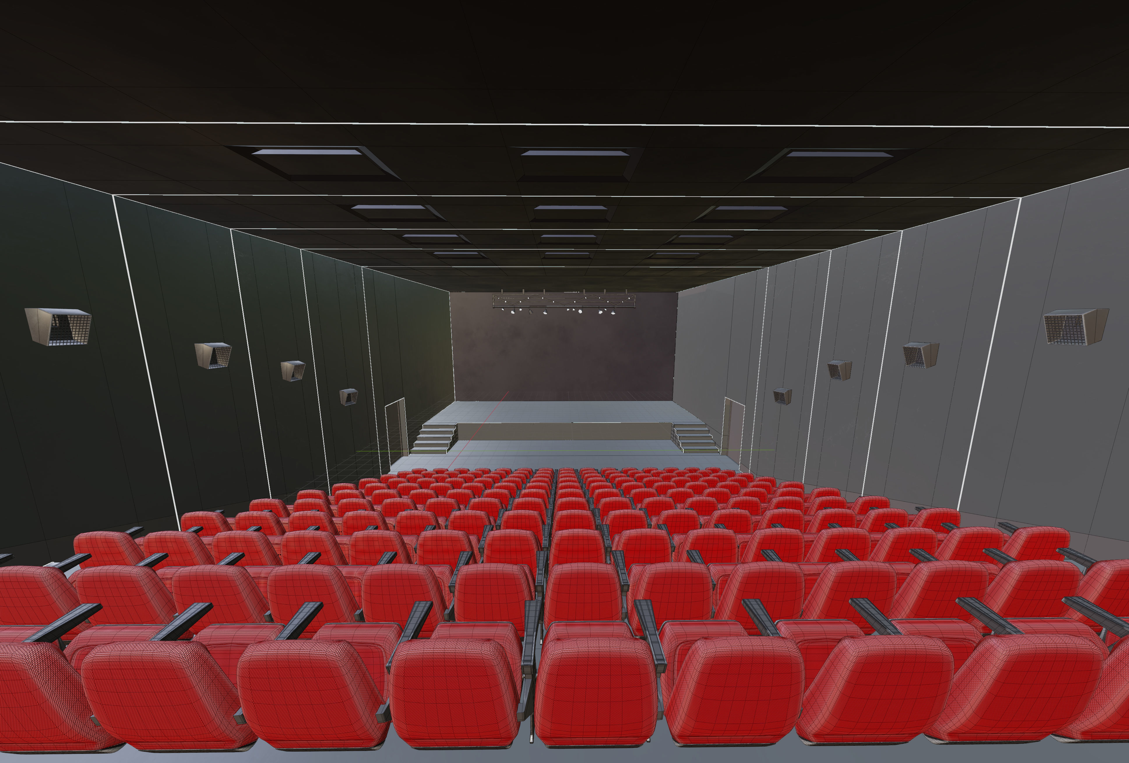 Movie Theater Interior Low-poly 3D model_14