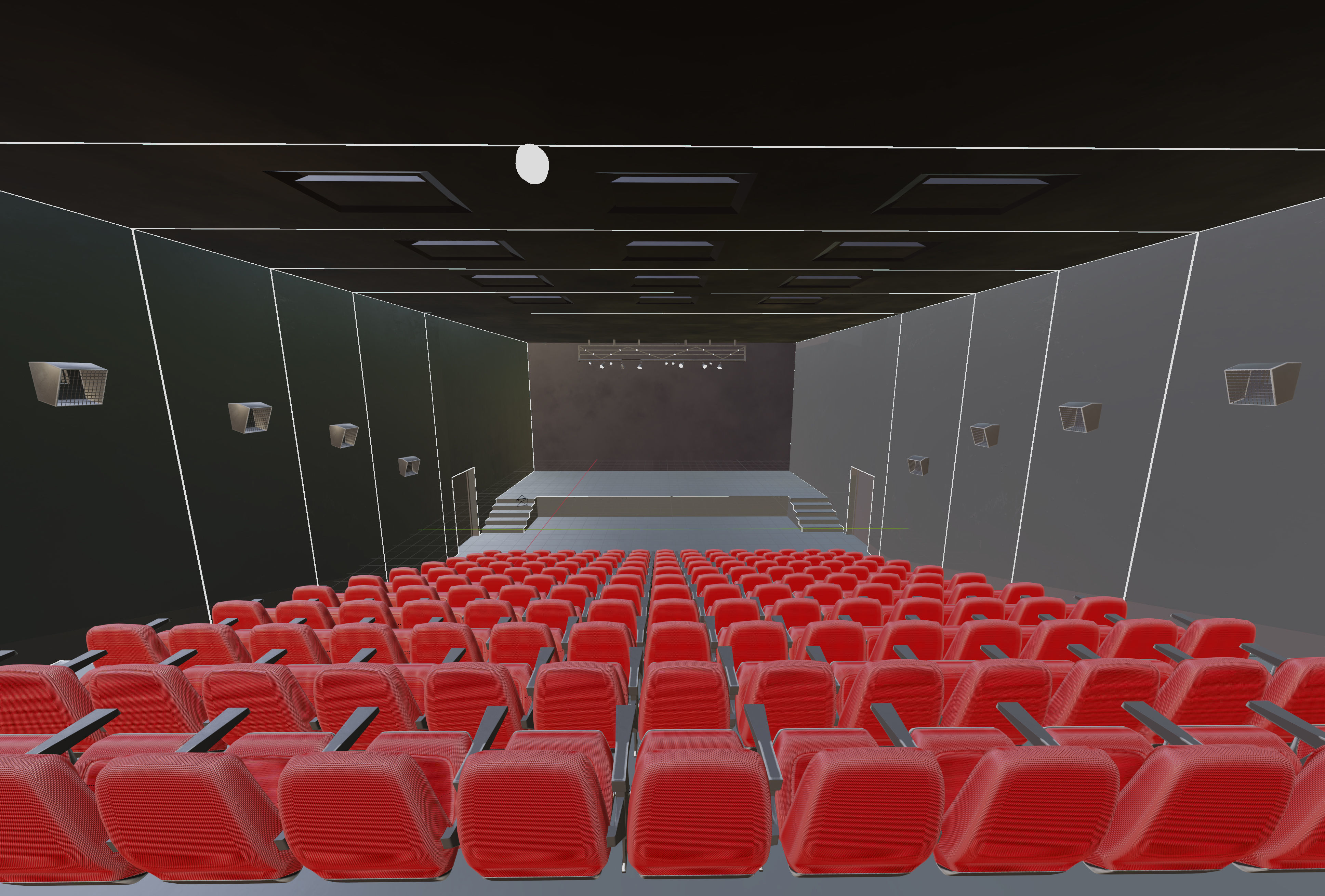 Movie Theater Interior Low-poly 3D model_8