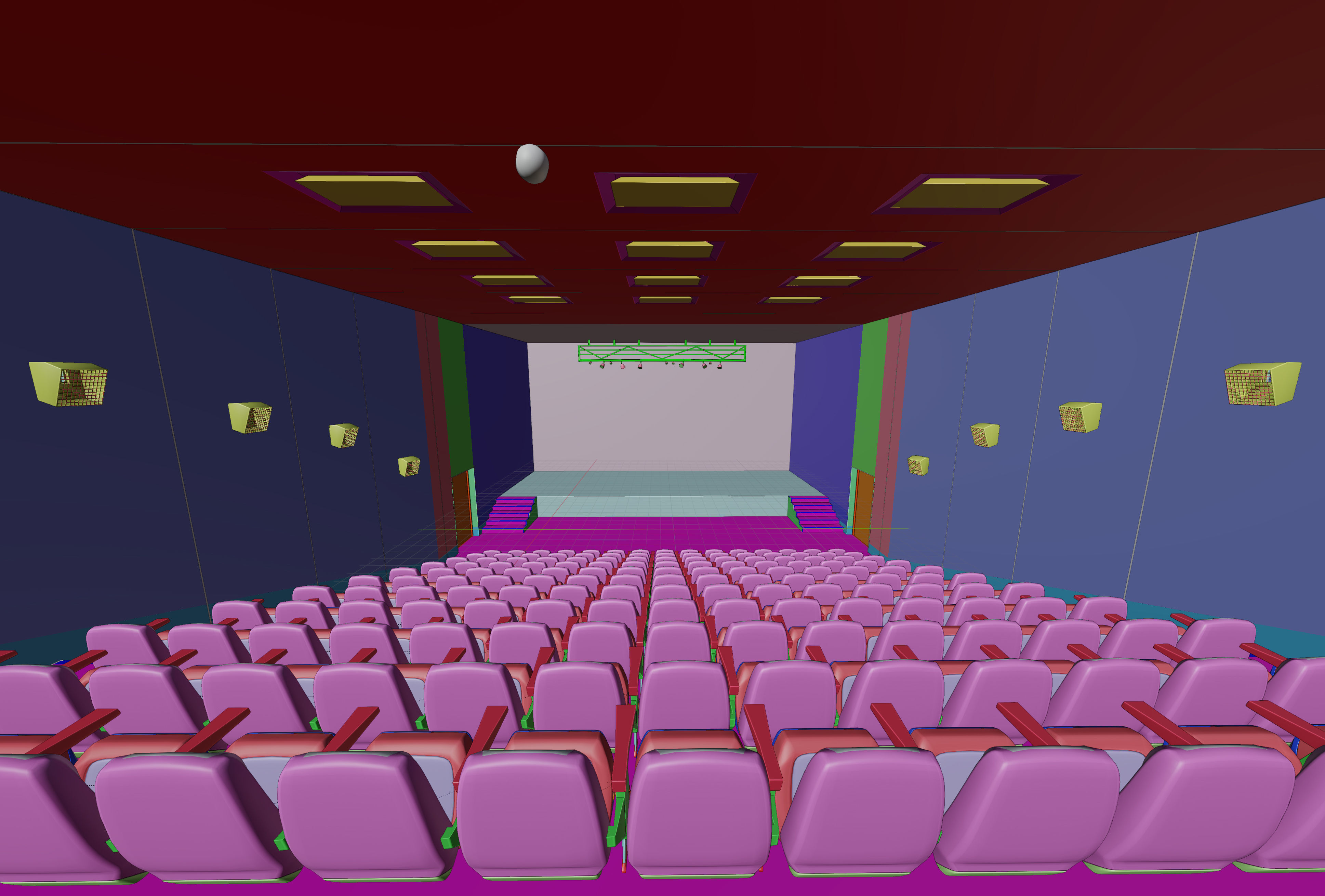 Movie Theater Interior Low-poly 3D model_12