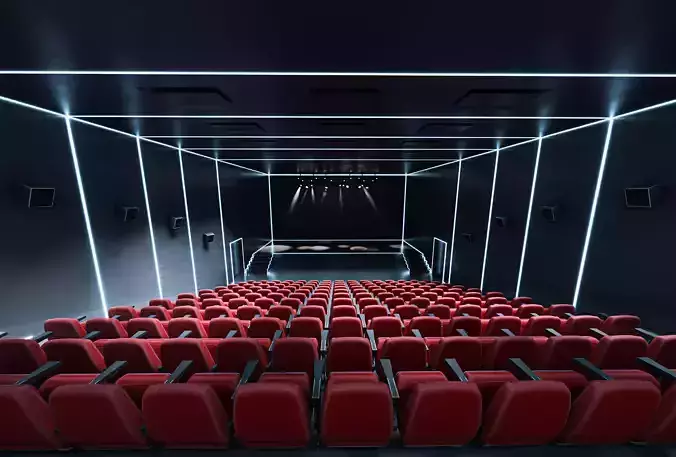Movie Theater Interior Low-poly 3D model