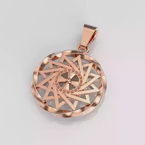 Pendants rose gold pendant with geometric design 3D print model