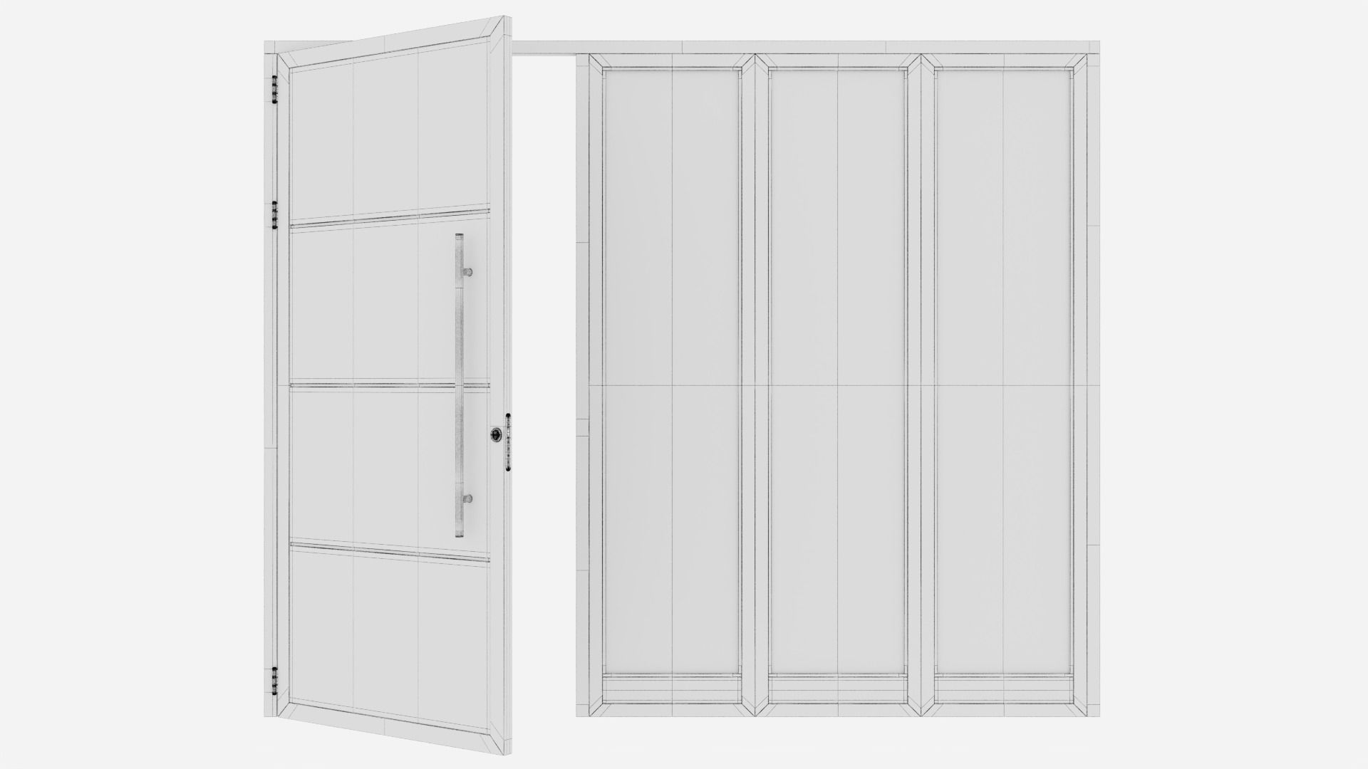 Aluminium door 134 3D model_6