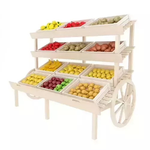 Supermarket Cart for Vegetables and Fruits