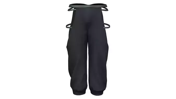 Female Shaolin Concept Side Cutout Pants Low-poly 3D model Female Shaolin Concept Side Cutout Pants Low-poly 3D model