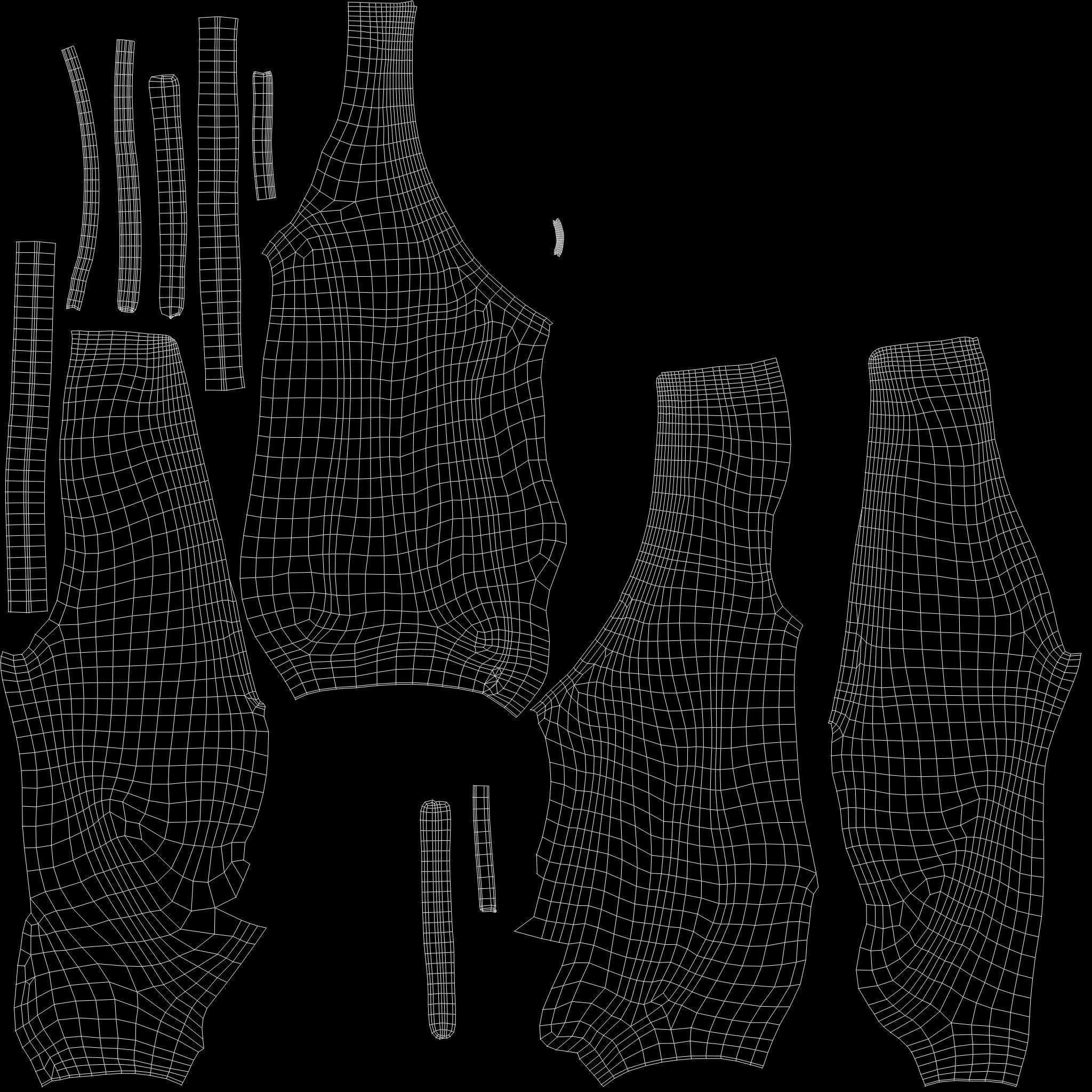 Female Shaolin Concept Side Cutout Pants Low-poly 3D model_12