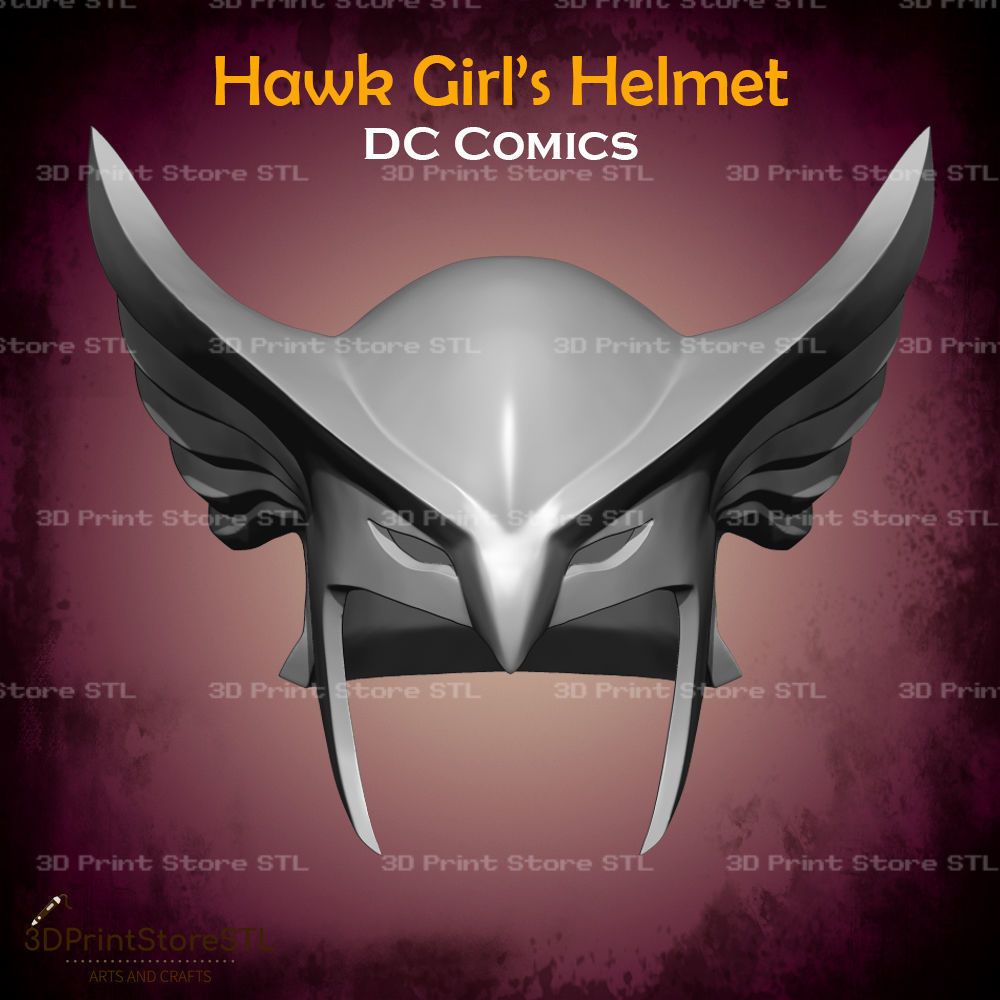 Hawkgirl Helmet Cosplay DC Comics - STL File 3D print model_1