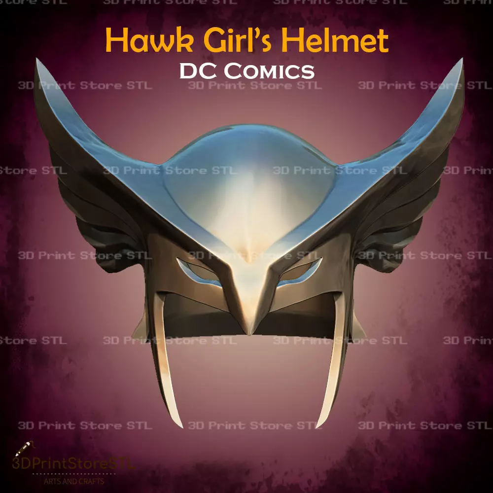 Hawkgirl Helmet Cosplay DC Comics - STL File 3D print model_0