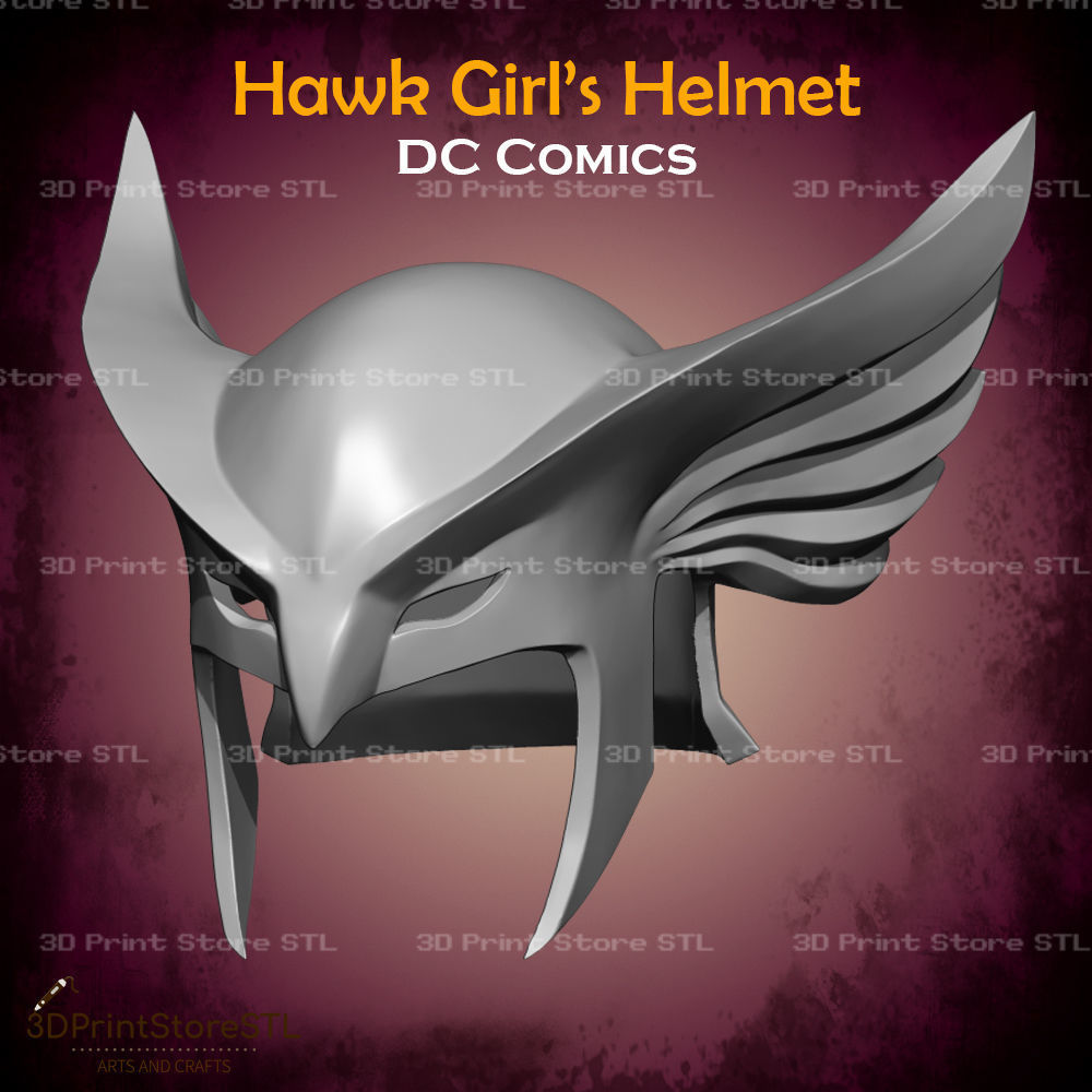 Hawkgirl Helmet Cosplay DC Comics - STL File 3D print model_2