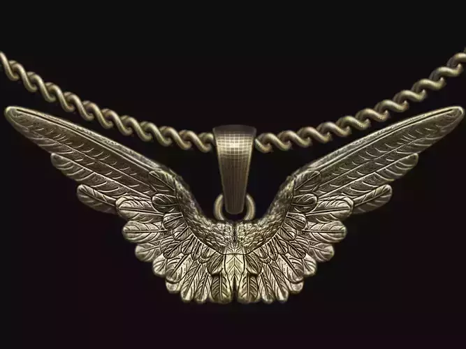 wings  pendant gold printable