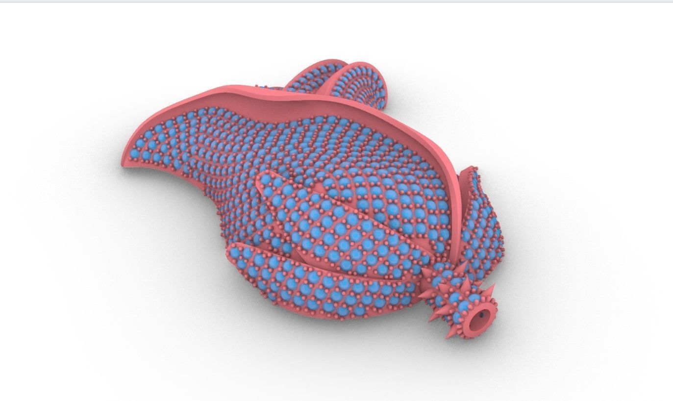 Rose pendant with gems  flora flower bouquet red thorn leaf 3D print model_32