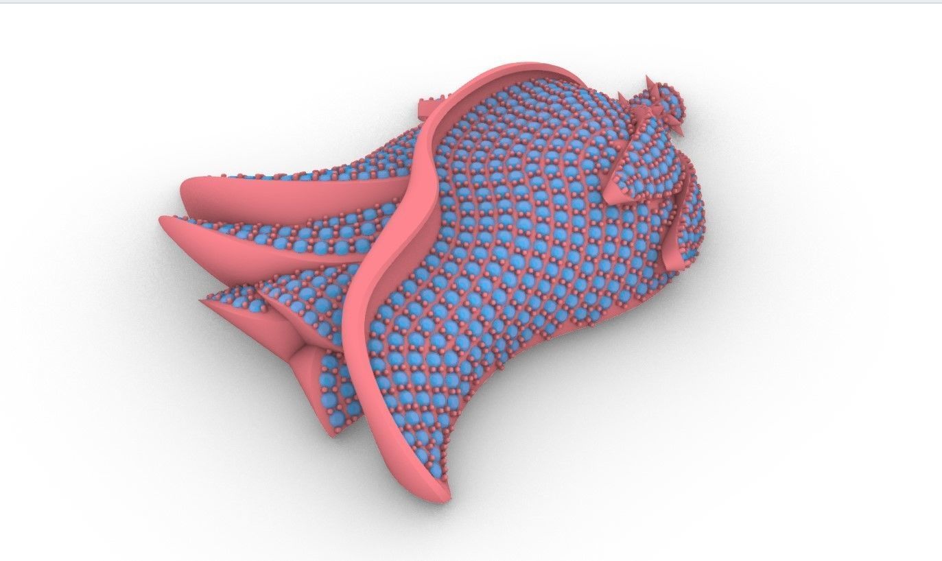 Rose pendant with gems  flora flower bouquet red thorn leaf 3D print model_20