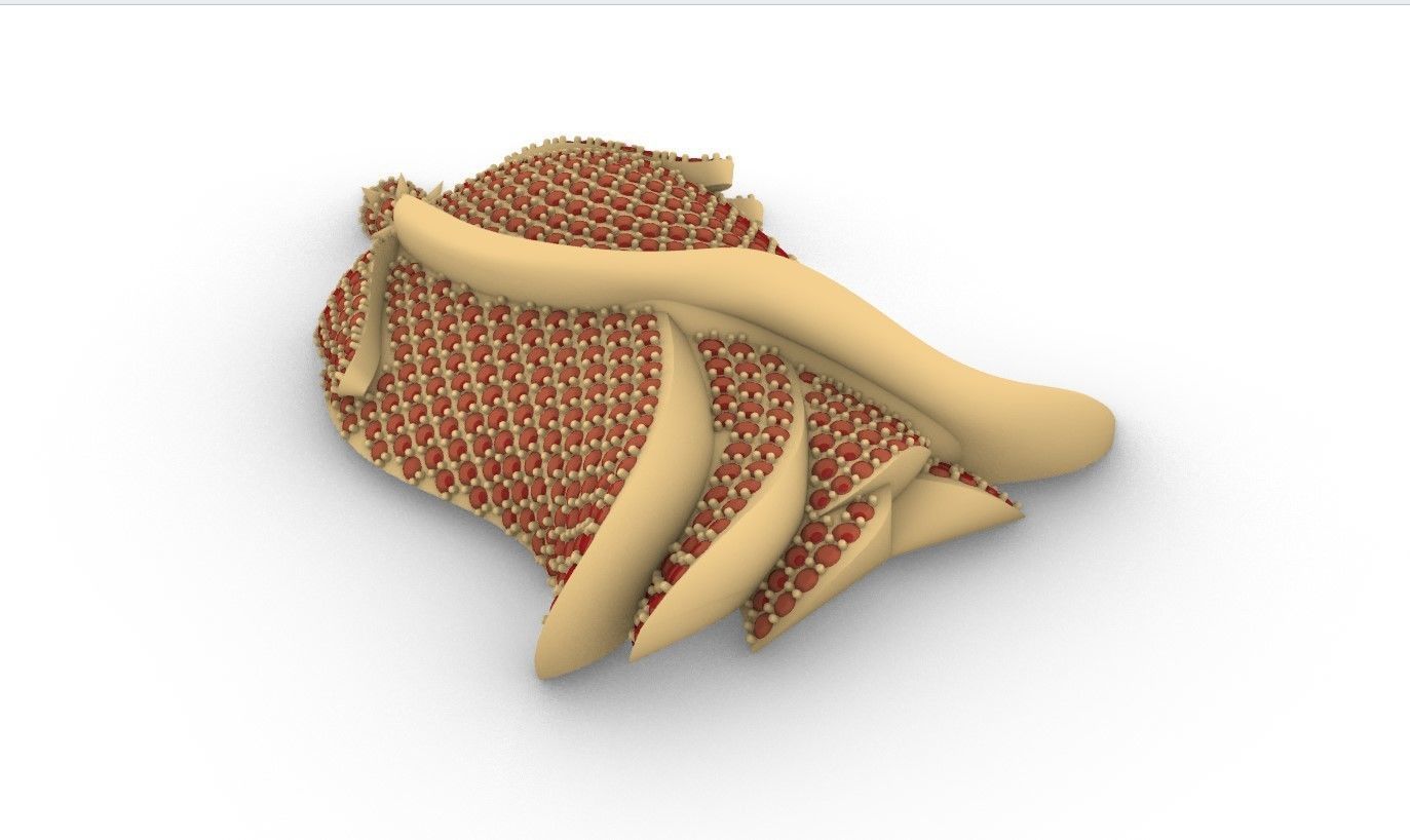 Rose pendant with gems  flora flower bouquet red thorn leaf 3D print model_72