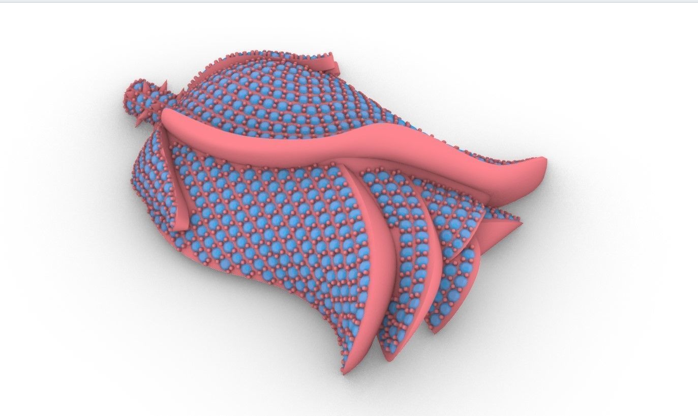 Rose pendant with gems  flora flower bouquet red thorn leaf 3D print model_42