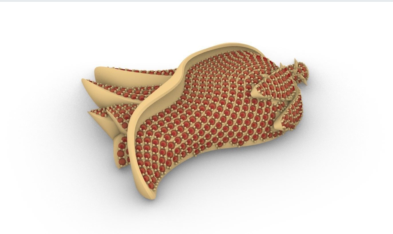 Rose pendant with gems  flora flower bouquet red thorn leaf 3D print model_64