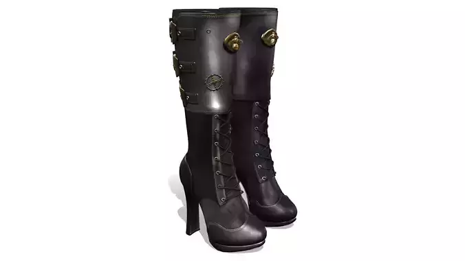 Steampunk High Heel Platform Boots