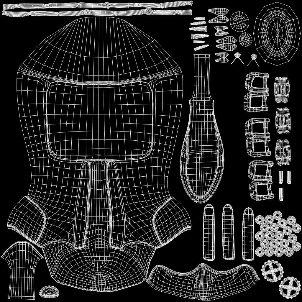 Steampunk High Heel Platform Boots Low-poly 3D model_13