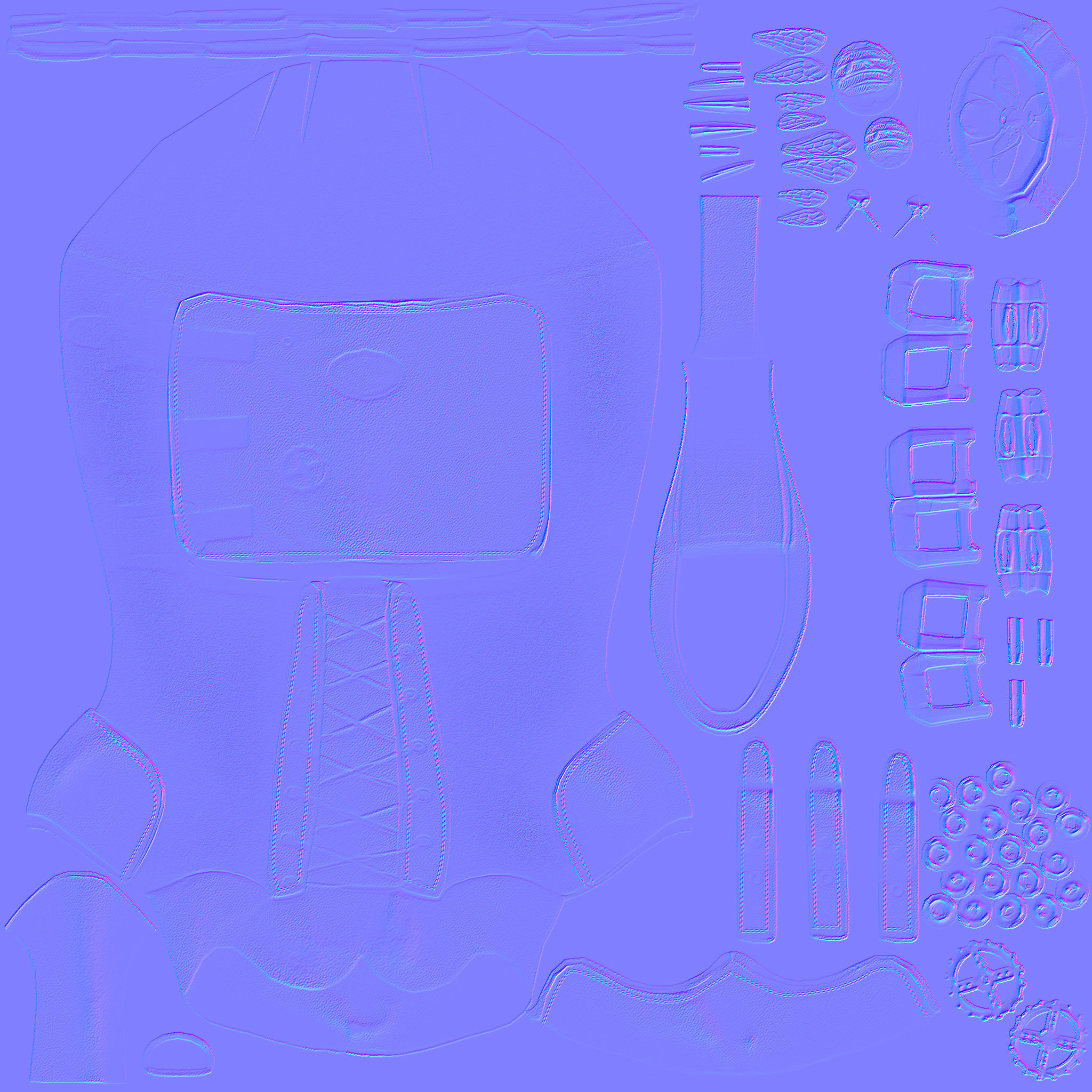 Steampunk High Heel Platform Boots Low-poly 3D model_10