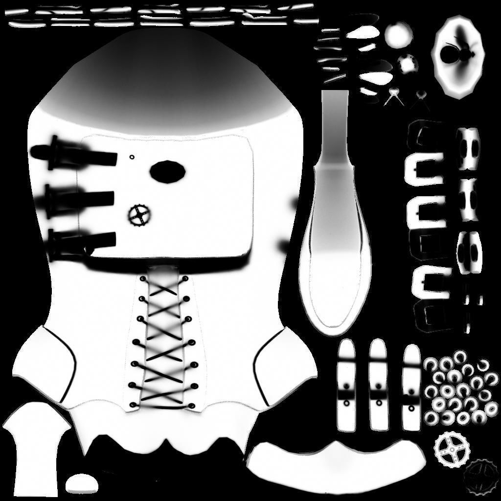 Steampunk High Heel Platform Boots Low-poly 3D model_12