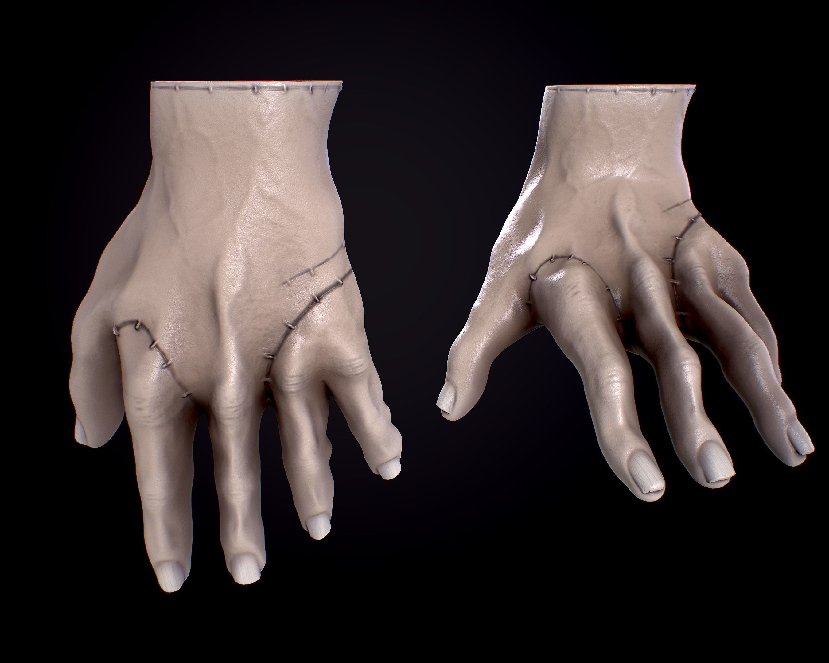 Wednesday Thing Hand Free Free low-poly 3D model_5