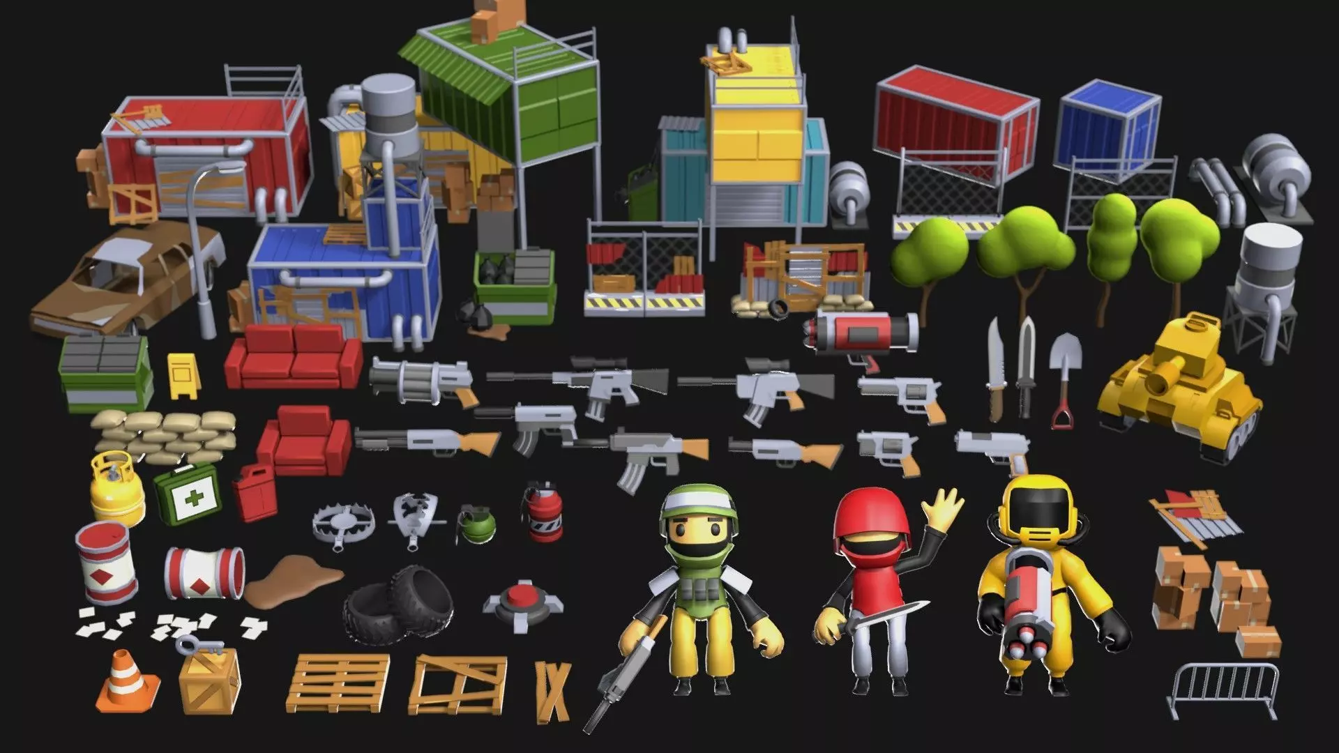 Toon Shooter Kit Low-poly 3D model_0