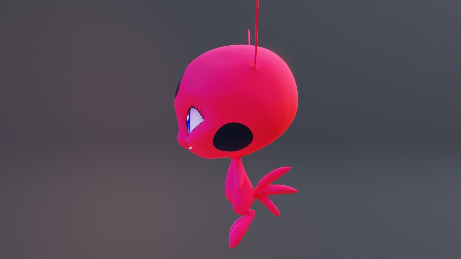 Tikki - Kwami Rigged from miraculous ladybug  for Blender Low-poly 3D model_33