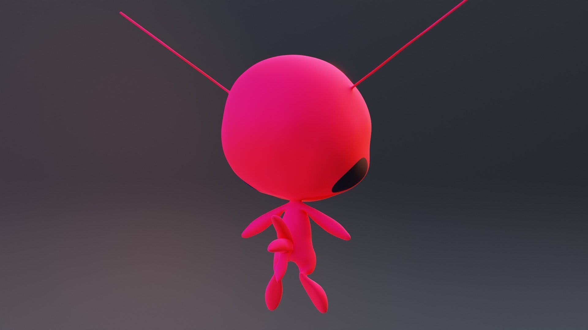 Tikki - Kwami Rigged from miraculous ladybug  for Blender Low-poly 3D model_27