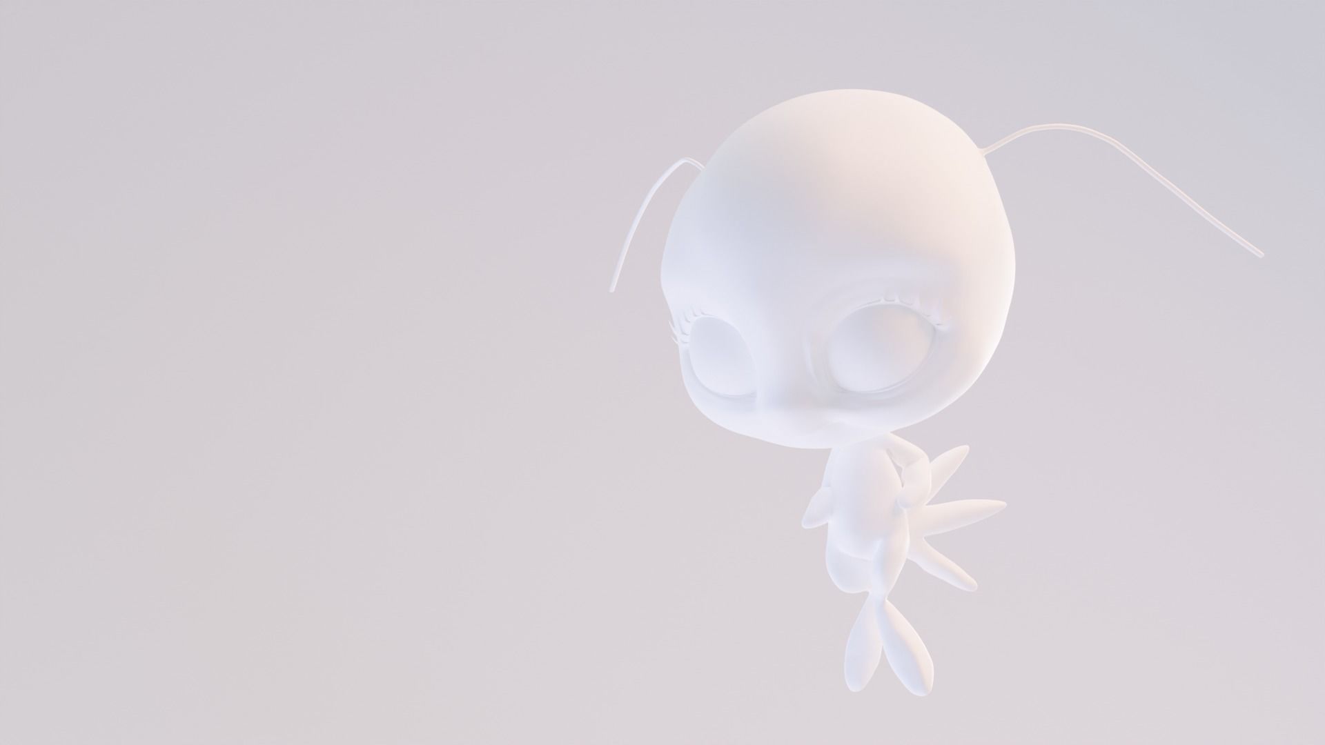 Tikki - Kwami Rigged from miraculous ladybug  for Blender Low-poly 3D model_3