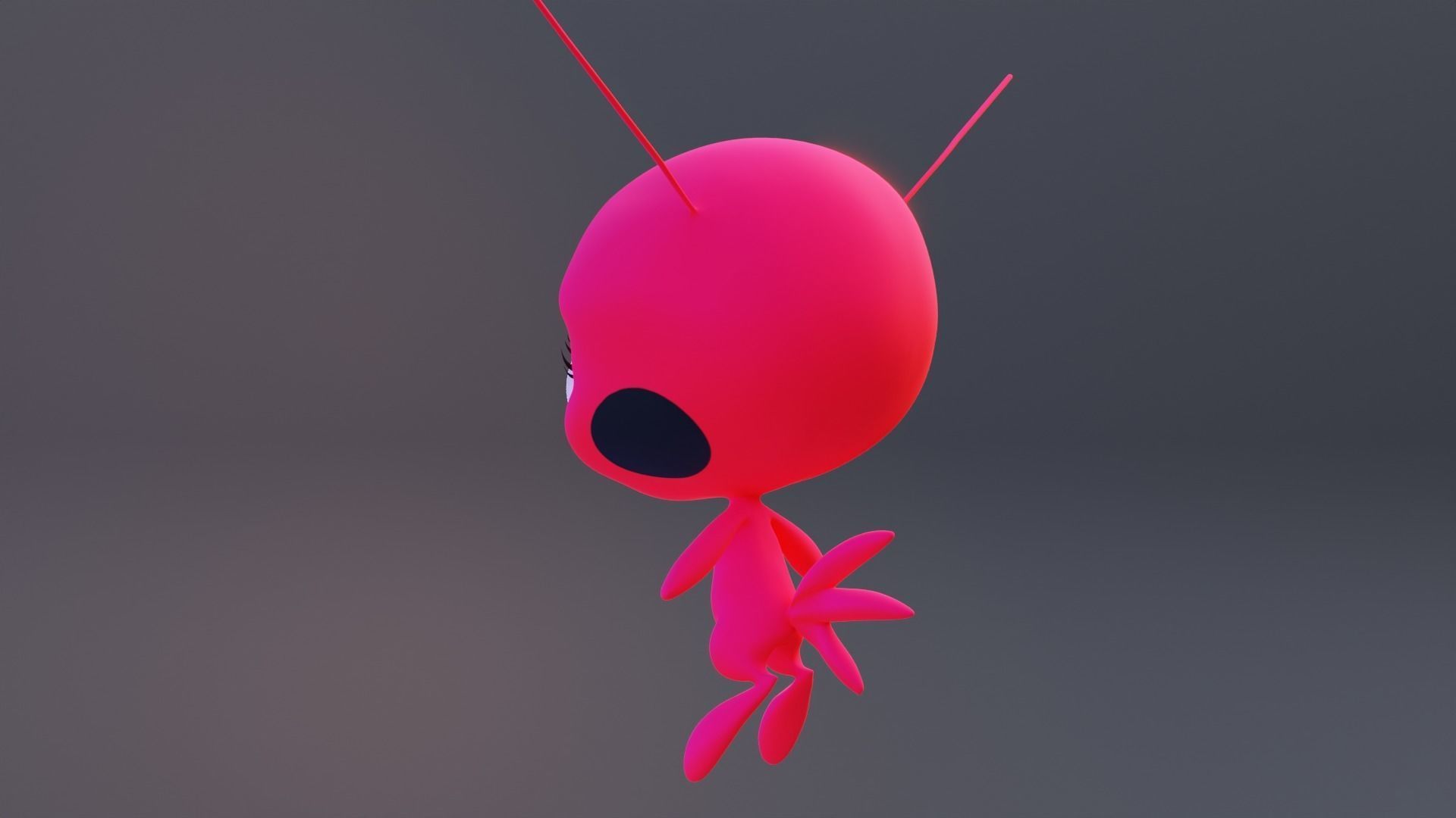Tikki - Kwami Rigged from miraculous ladybug  for Blender Low-poly 3D model_31