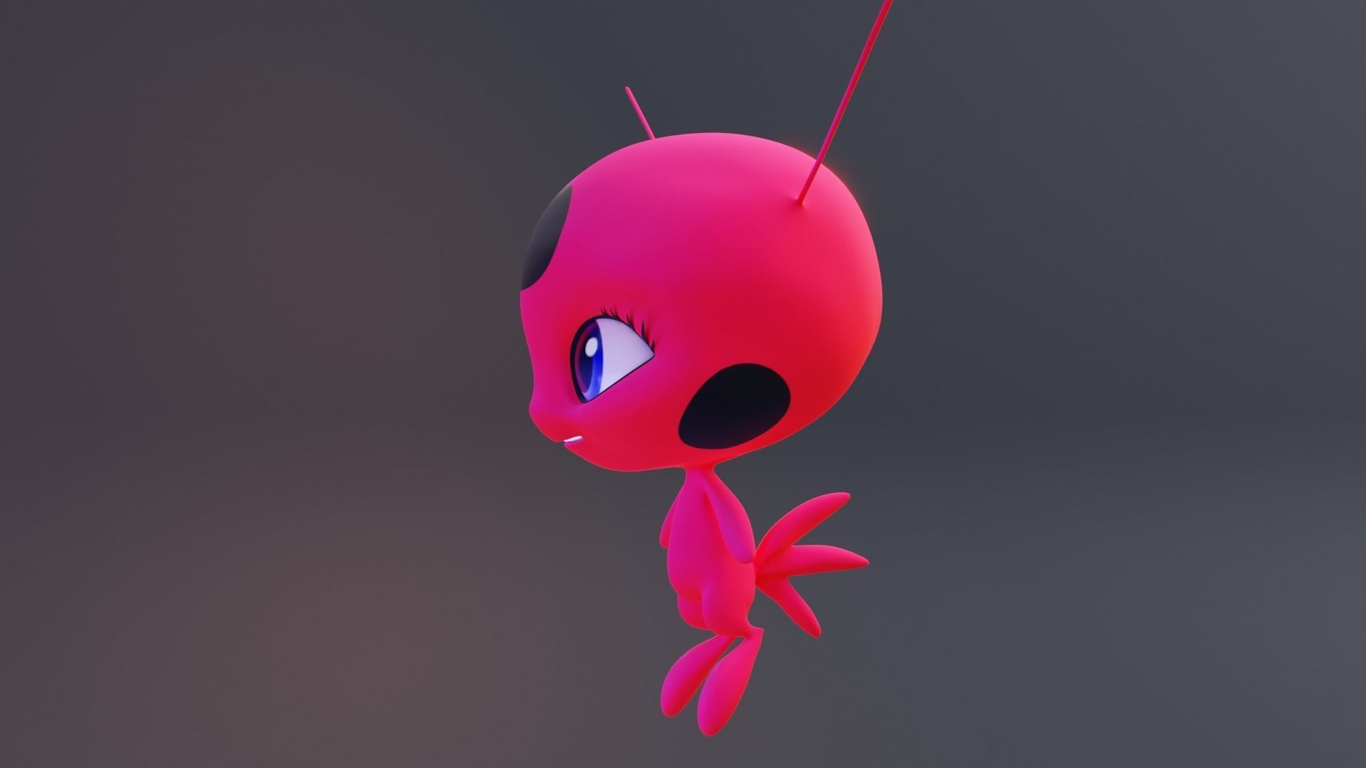 Tikki - Kwami Rigged from miraculous ladybug  for Blender Low-poly 3D model_34