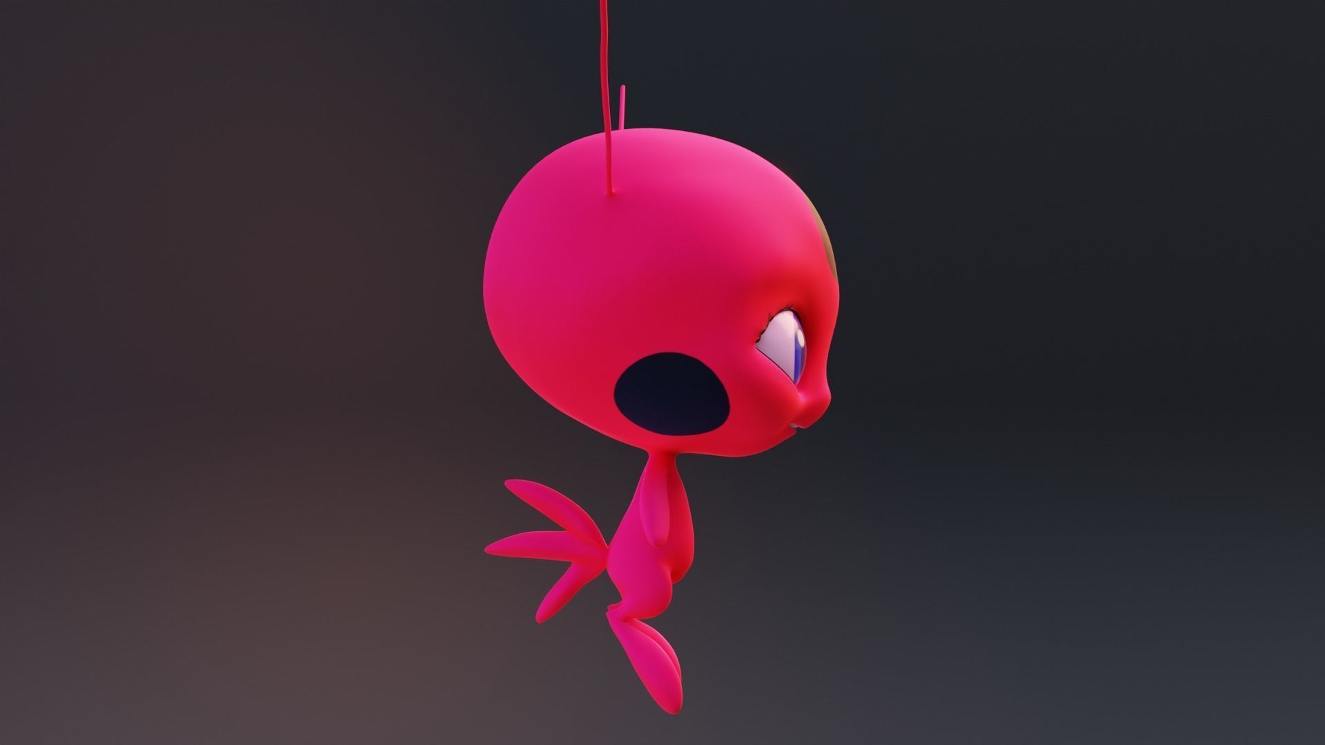 Tikki - Kwami Rigged from miraculous ladybug  for Blender Low-poly 3D model_23