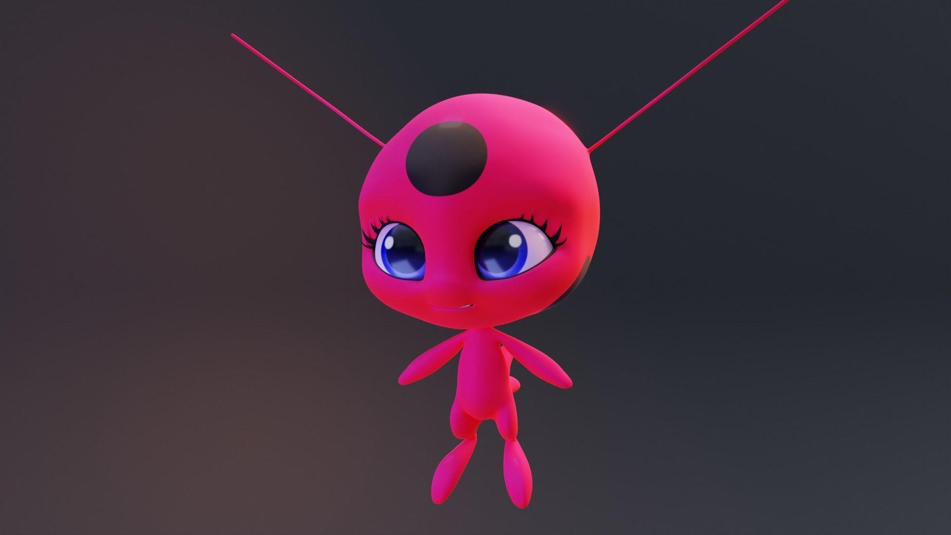 Tikki - Kwami Rigged from miraculous ladybug  for Blender Low-poly 3D model_37