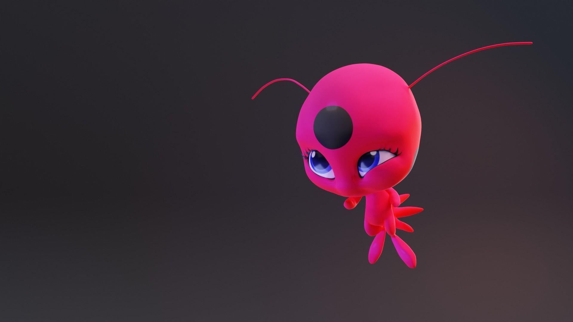 Tikki - Kwami Rigged from miraculous ladybug  for Blender Low-poly 3D model_7
