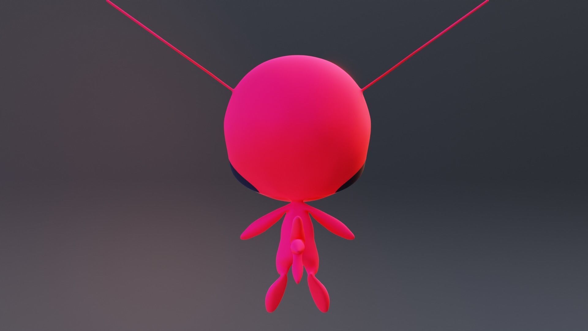 Tikki - Kwami Rigged from miraculous ladybug  for Blender Low-poly 3D model_28