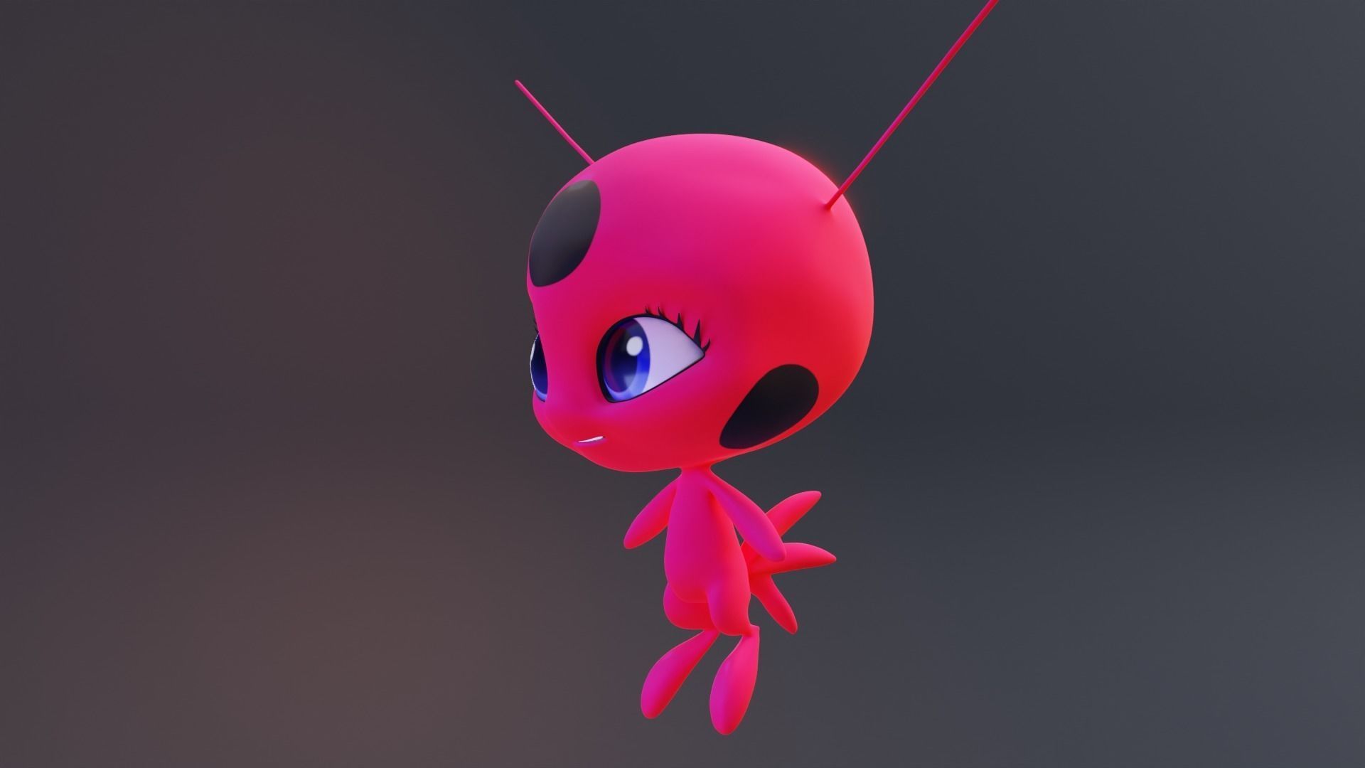 Tikki - Kwami Rigged from miraculous ladybug  for Blender Low-poly 3D model_35
