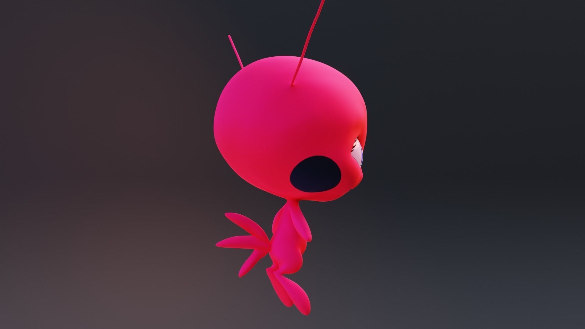 Tikki - Kwami Rigged from miraculous ladybug  for Blender Low-poly 3D model_24