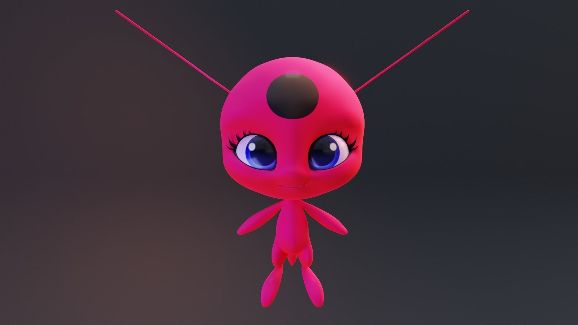 Tikki - Kwami Rigged from miraculous ladybug  for Blender Low-poly 3D model_38